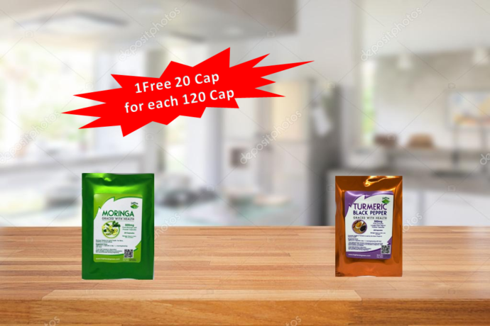 Free 20 Turmeric w/BlackPepper Capsules for Each 120 Capsules Bottle